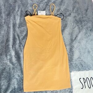 Forever 21 Tan Mini Dress with Spaghetti Straps